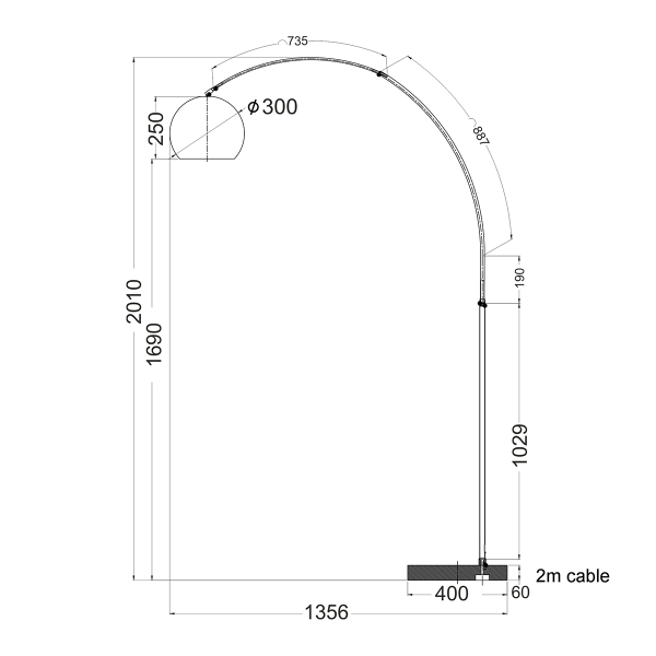 Φωτιστικό Δαπέδου Aca Matilda MF70261W White/Marble