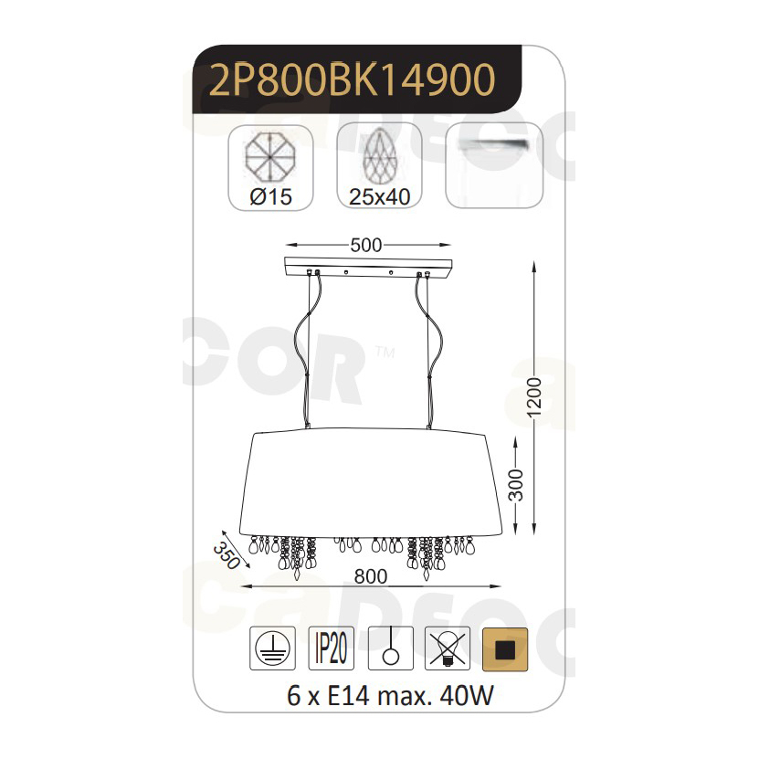 Φωτιστικό Οροφής Πολύφωτο Aca Alice 2P800Bk Black Home Φωτιστικά Spitishop