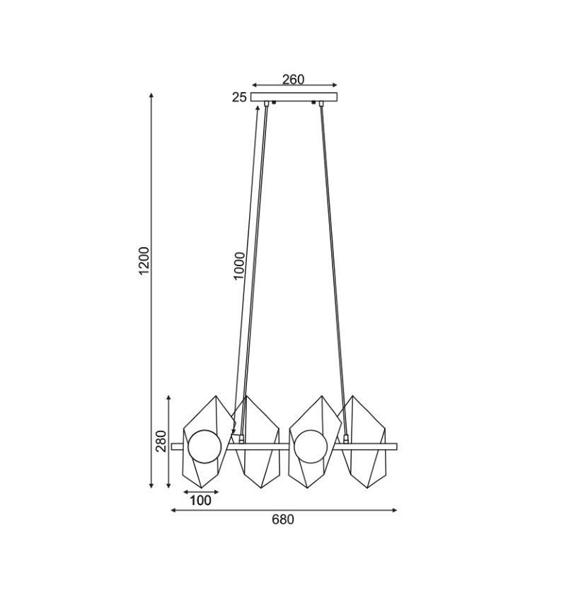 Φωτιστικό Οροφής Πολύφωτο Aca Polygon Hl42594P68Bg Home Φωτιστικά Spitishop