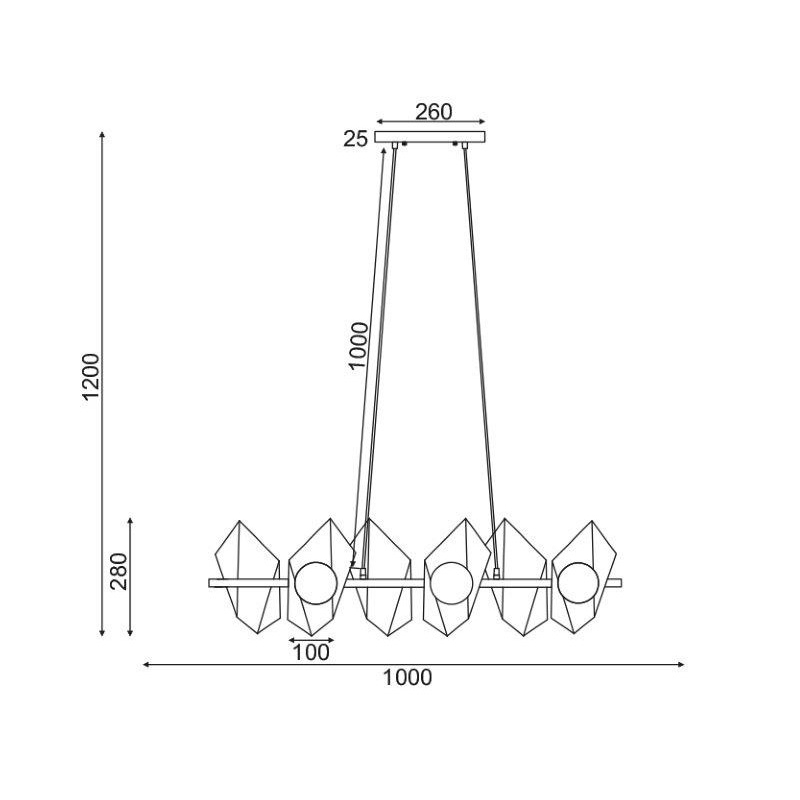 Φωτιστικό Οροφής Πολύφωτο Aca Polygon Hl42596P100Bg Home Φωτιστικά Spitishop