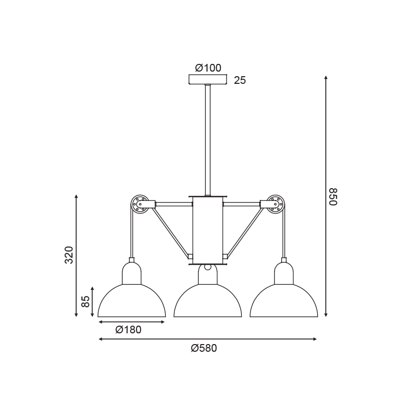 Φωτιστικό Οροφής Τρίφωτο Aca Cezanne Eg5793P58G Grey Home Φωτιστικά Spitishop