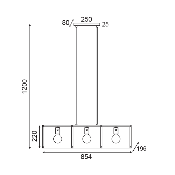 Φωτιστικό Οροφής Τρίφωτο Aca Mordor HM843P85BK Black