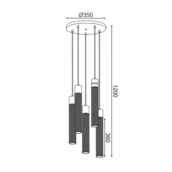 Φωτιστικό Οροφής Πολύφωτο Aca Alcatraz OD605P35BK Black