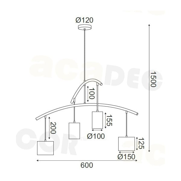 Φωτιστικό Οροφής Πολύφωτο Aca Escala DCR39219