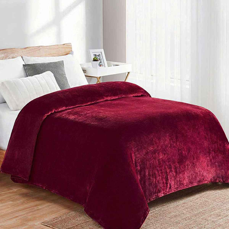 Κουβέρτα Fleece Μονή (160x220) Dimcol Bordeaux 04