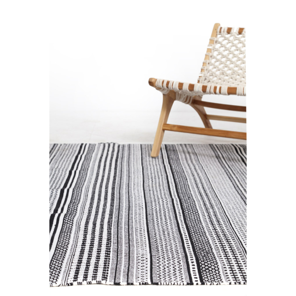 Χαλί All Season (133x190) Royal Carpet Urban Cotton Kilim Samaira Black/White