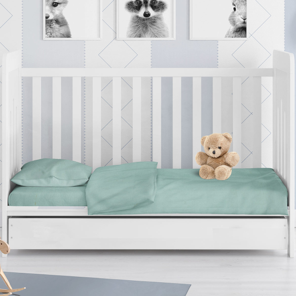 Σεντόνι Λίκνου Επίπεδο (80x110) Dimcol Solid Aqua 497