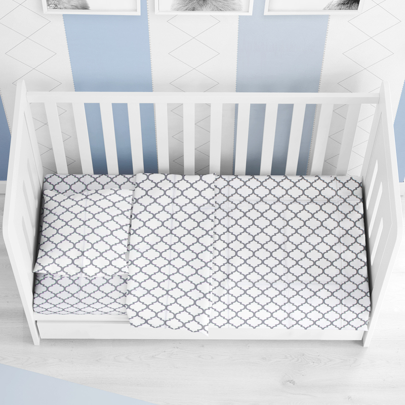 Σεντόνια Κούνιας (Σετ) Dimcol Windows White 136