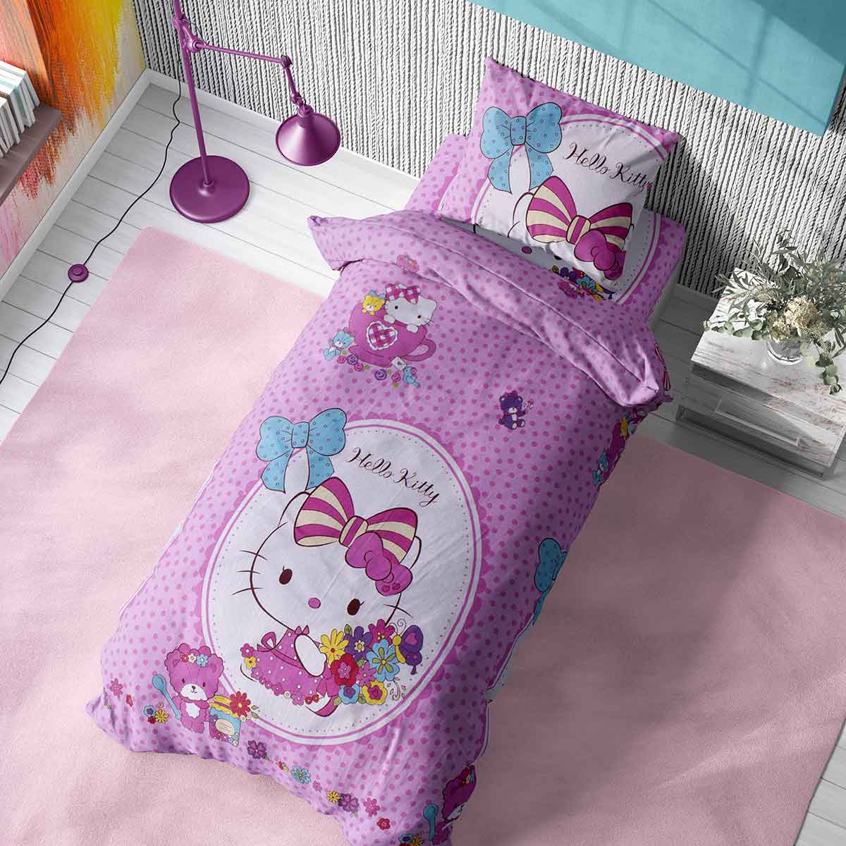 Φανελένια Παπλωματοθήκη Μονή (160×240) Dimcol Hello Kitty 170 182582