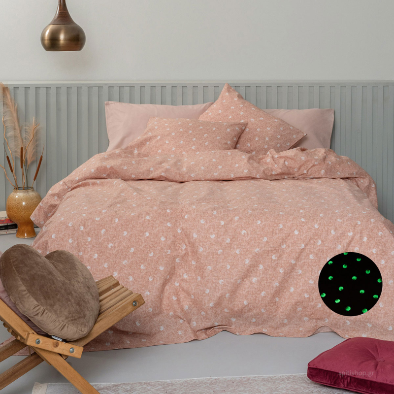 Φωσφοριζέ Σεντόνι Υπέρδιπλο Επίπεδο (240x260) Palamaiki Fleck Tan