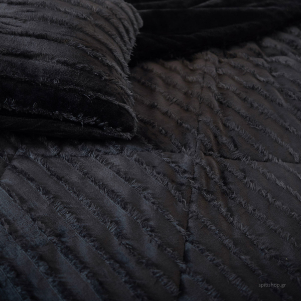 Κουβέρτα Καναπέ (130x180) Palamaiki Gwen Black