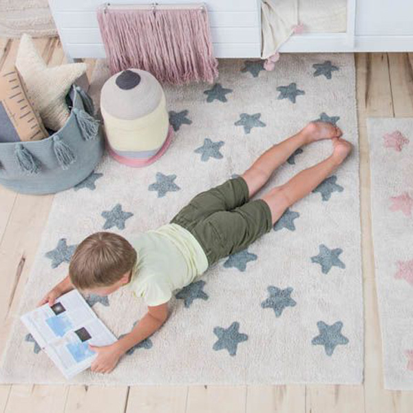 Χαλί All Season (120X160) Lorena Canals Stars Natural Vintage Blue Home Χαλιά Βρεφικά & Παιδικά Spitishop