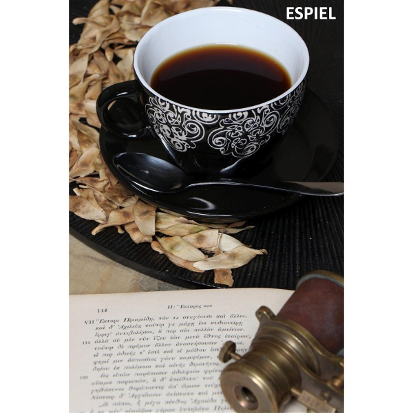 Φλυτζάνι Καφέ 330ml + Πιατάκι Espiel Vienna Black HUN120K6