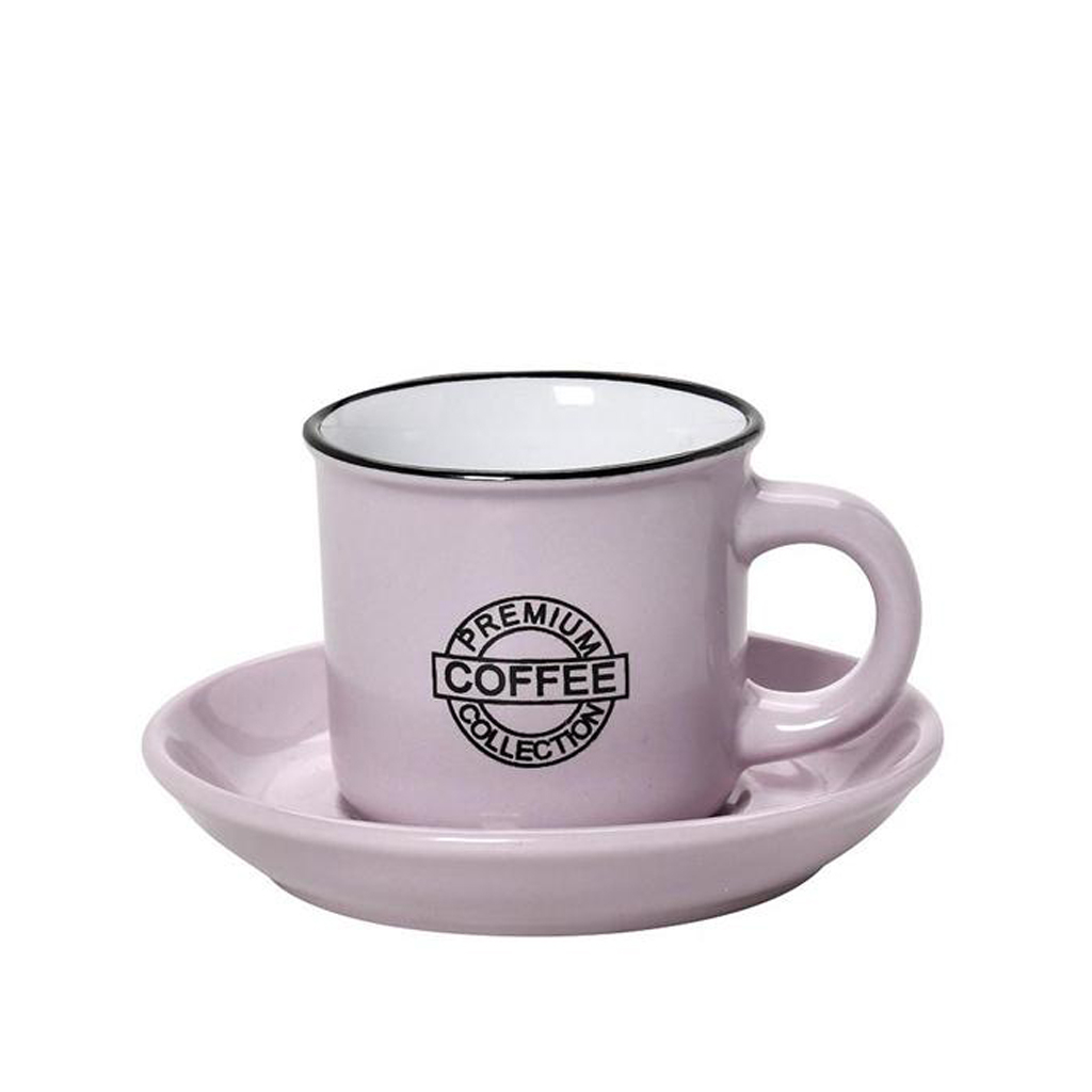 Φλυτζάνι Espresso 90ml + Πιατάκι Espiel Coffee Pink HUN305K12