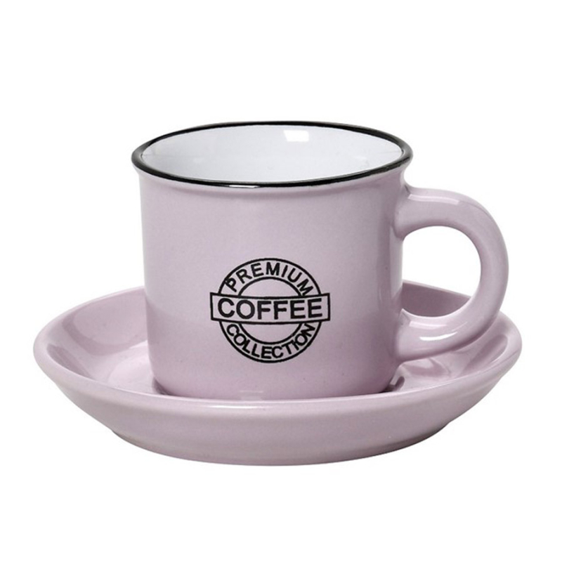 Φλυτζάνι Καφέ 300ml + Πιατάκι Espiel Coffee Pink HUN308K6
