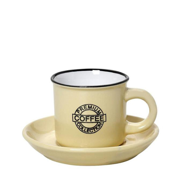 Φλυτζάνι Καφέ 90ml + Πιατάκι Espiel Coffee Yellow HUN307K12