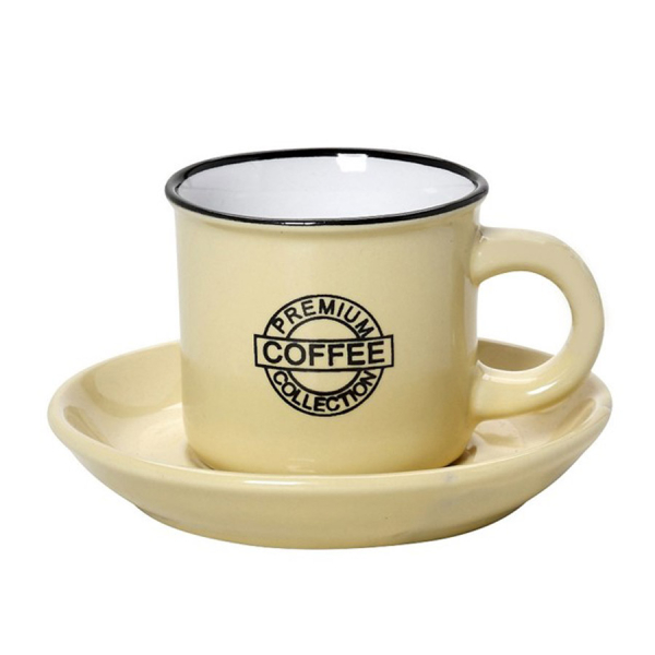 Φλυτζάνι Καφέ 300ml + Πιατάκι Espiel Coffee Yellow HUN310K6