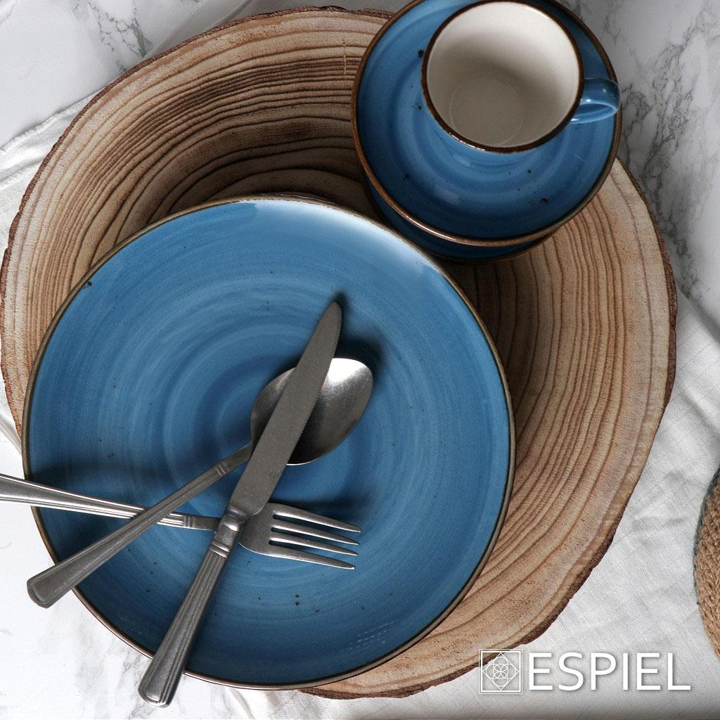 Φλυτζάνι Καφέ 220Ml + Πιατάκι Espiel Terra Blue Tlf111K6 Home Είδη Σερβιρίσματος Κούπες & Φλυτζάνια Τσαγιού Spitishop