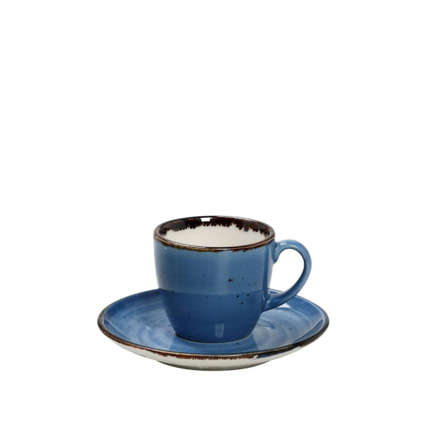 Φλυτζάνι Espresso 90ml + Πιατάκι Espiel Terra Blue TLF112K6