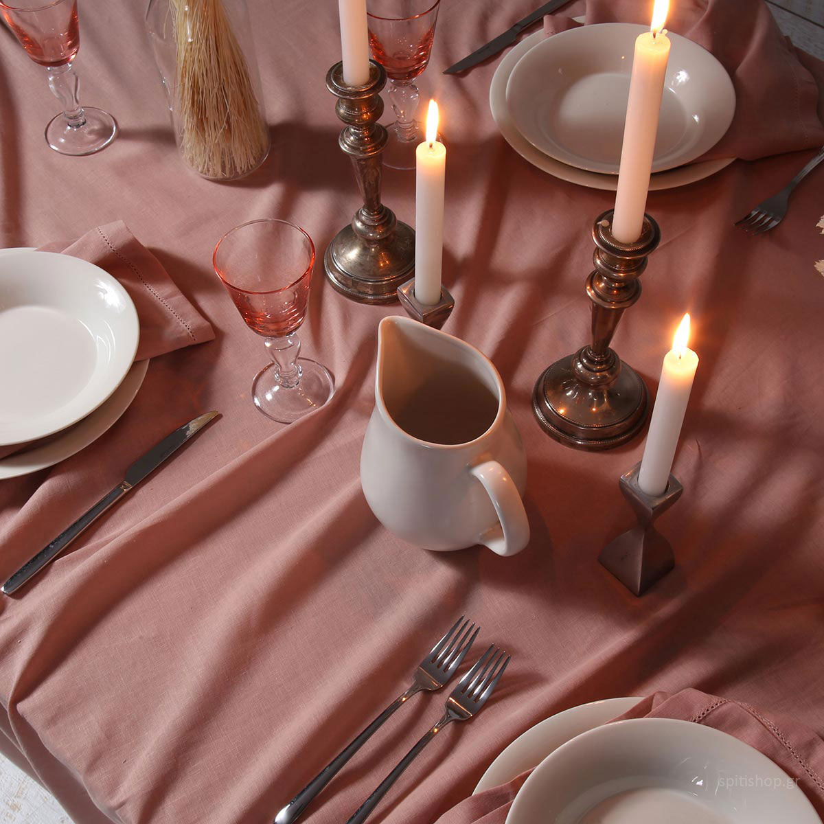 Τραπεζομάντηλο (150X250) Nef-Nef Homeware Cotton Linen Eng Rose Home Λευκά Είδη Κουζίνας & Τραπεζαρίας Τραπεζομάντηλα Spitishop