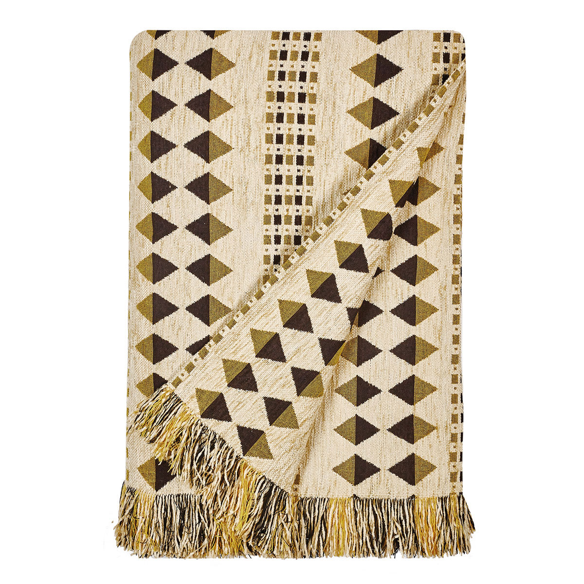 Ριχτάρι Καναπέ Διθέσιου (180X250) Kentia Stylish Edgar 25 Golden Yellow Brown Home Λευκά Είδη Σαλονιού Ριχτάρια Spitishop