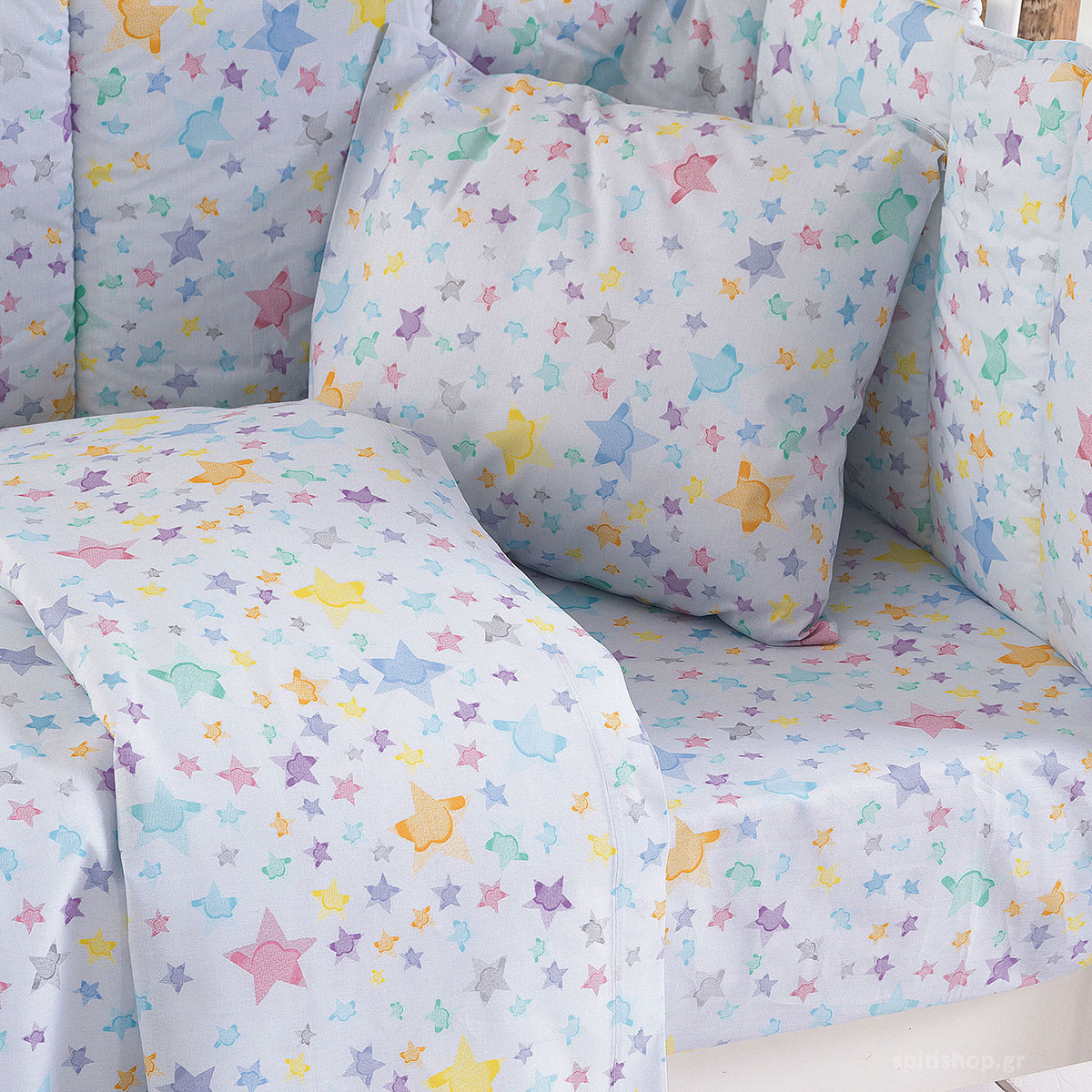 Παπλωματοθήκη Κούνιας (Σετ 110X160) Rythmos Baby Glow Blue Home Βρεφικά Προίκα Μωρού Παπλωματοθήκες Βρεφικές Spitishop