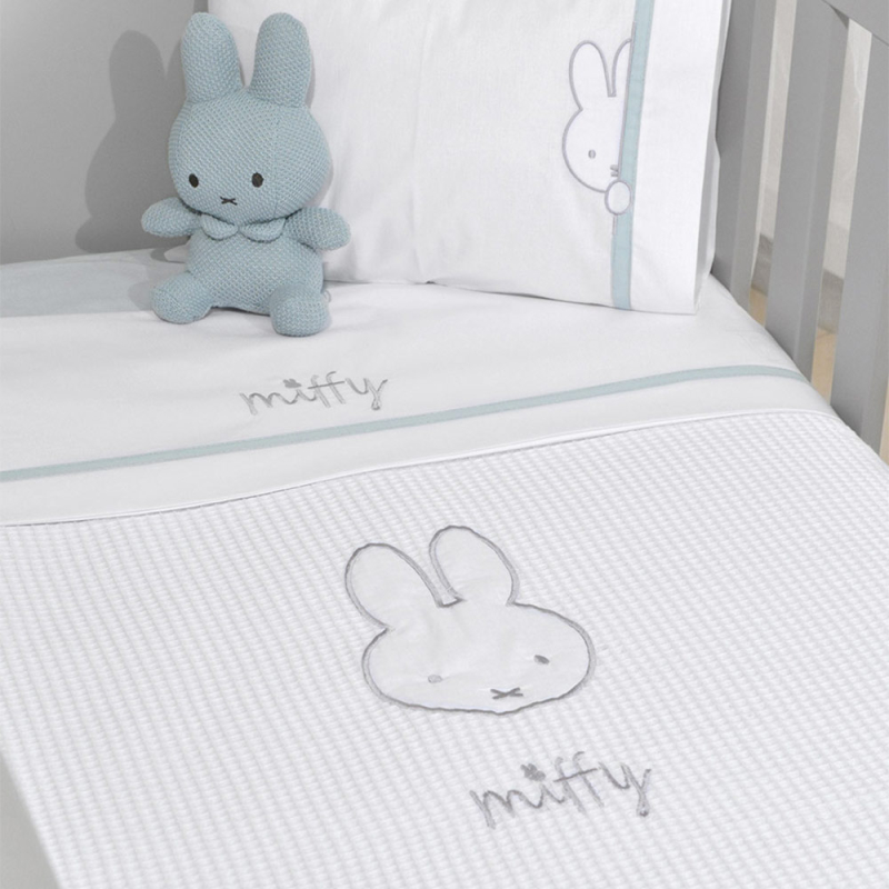 Κουβέρτα Πικέ Κούνιας (100x140) Miffy Μέντα Des 63