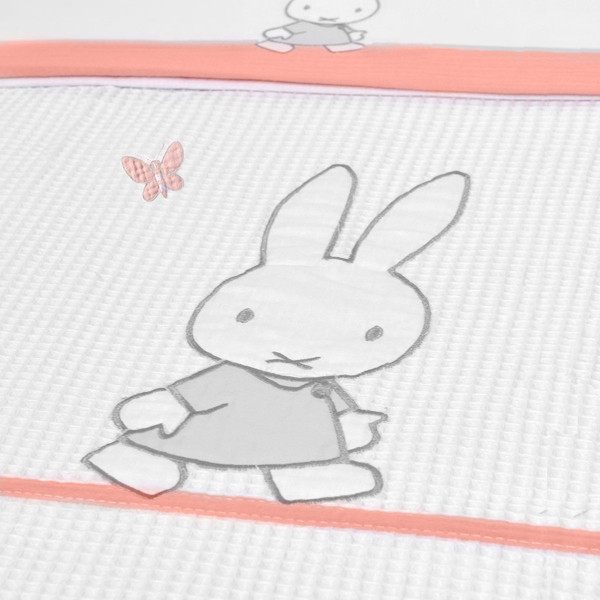 Κουβέρτα Πικέ Κούνιας (100x140) Miffy Σομόν Des 62