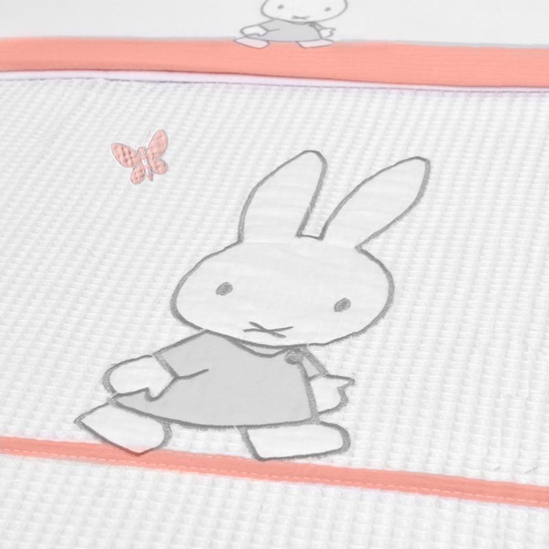 Κουβέρτα Πικέ Κούνιας (100x140) Miffy Σομόν Des 62