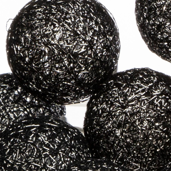 Διακοσμητική Γιρλάντα Ρεύματος Με 20 Led Φωτάκια A-S Black Glitter 147931N