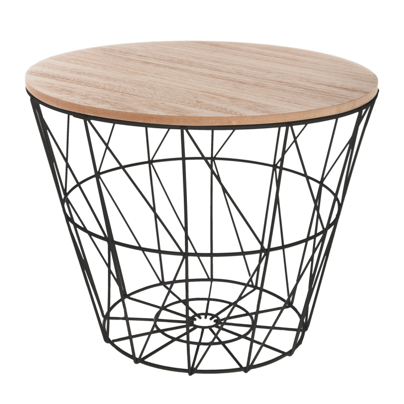 Βοηθητικό Τραπεζάκι Με Αποθηκευτικό Χώρο (Φ38x30.5) A-S Kumi Black 157055C