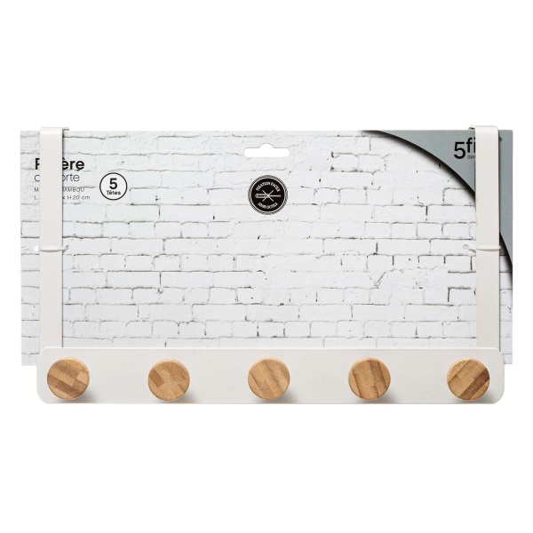 Κρεμάστρα Πόρτας 5 Θέσεων F-V Hooks White 151570B