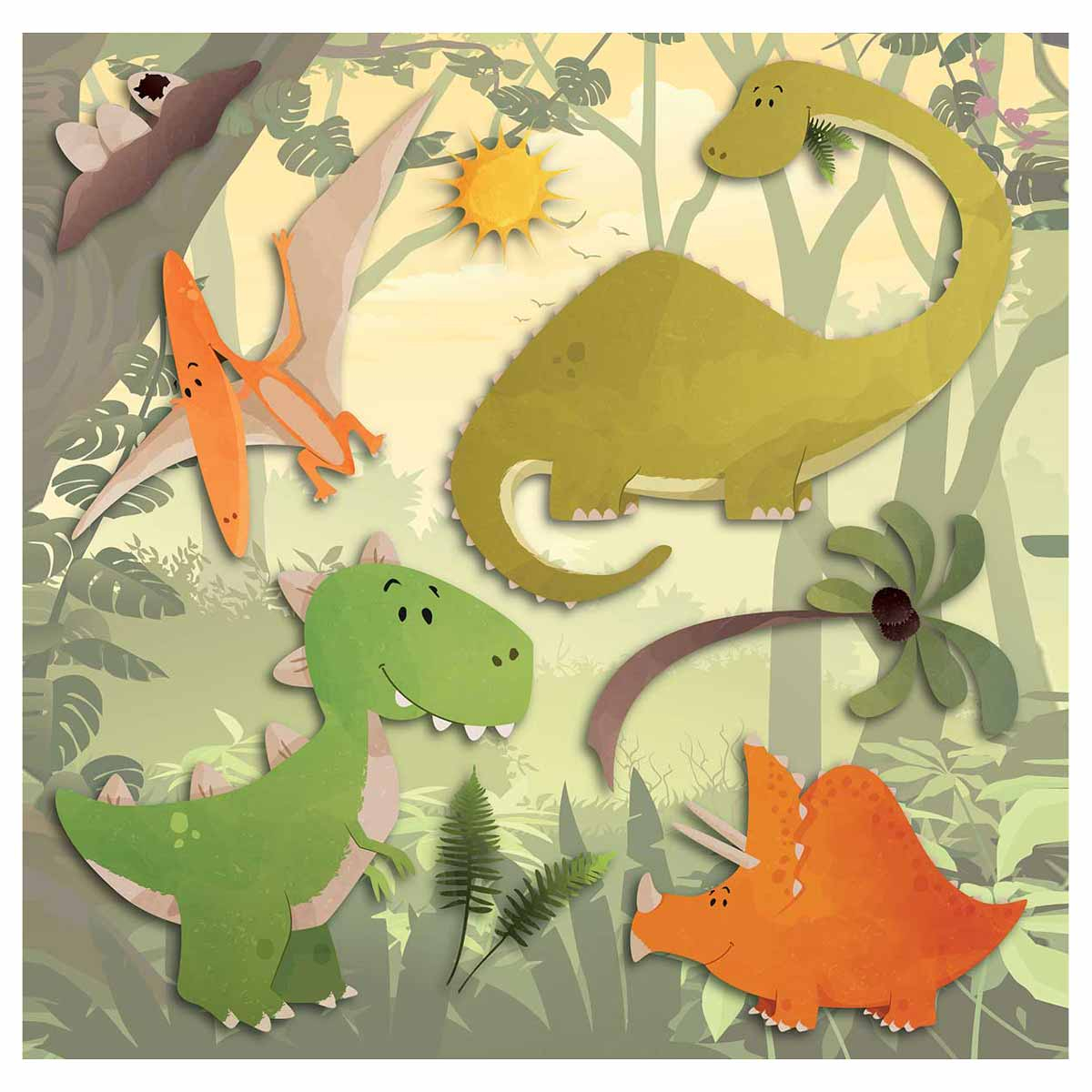 Παιδικά Αφρώδη Αυτοκόλλητα Τοίχου Ango Dinosaurs 14504 Home Spitishop