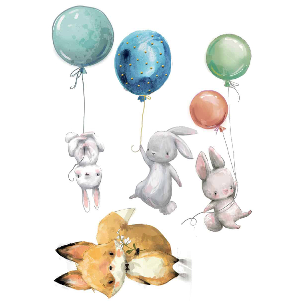Παιδικά Αυτοκόλλητα Τοίχου Ango Watercolour Animals 18310