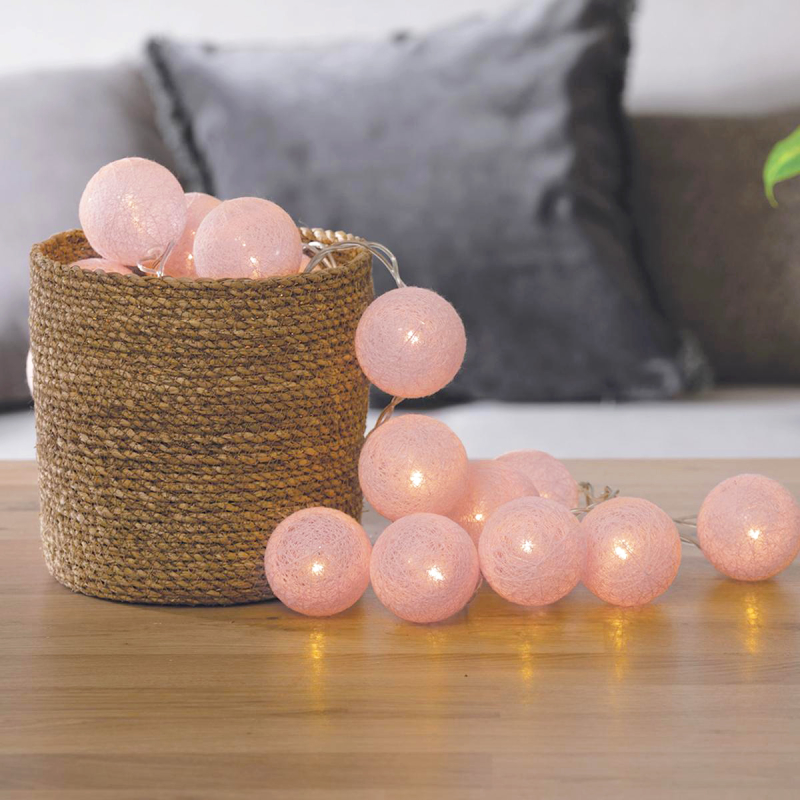 Διακοσμητική Γιρλάντα Ρεύματος Με 20 LED Φωτάκια A-S Light Pink 147931D