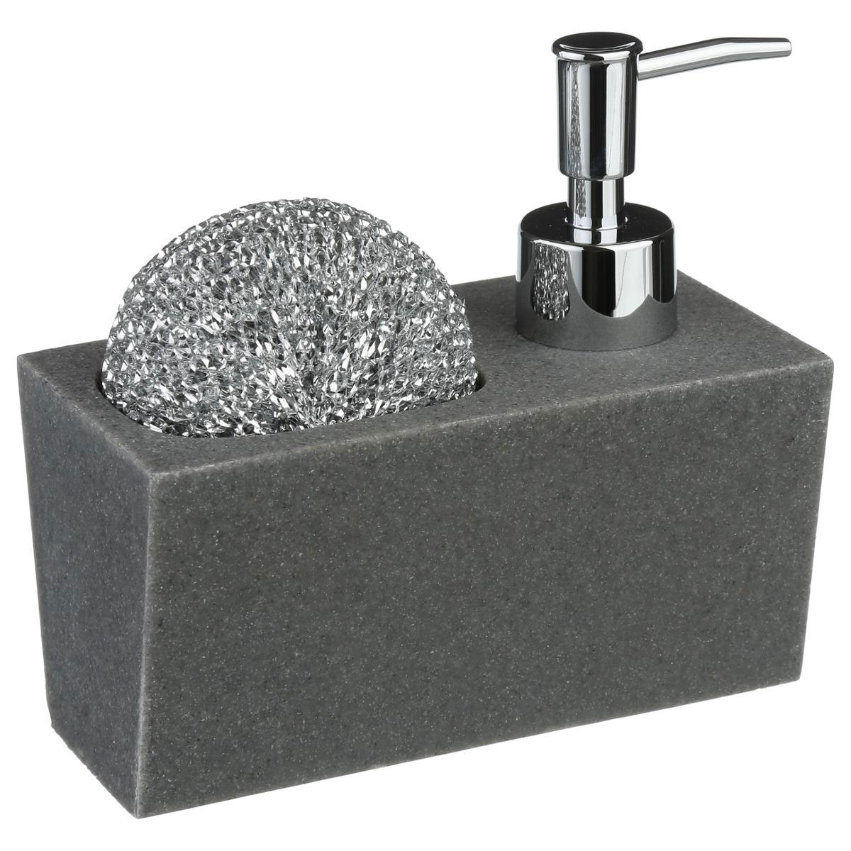 Δοχείο Υγρού Πιάτων + Θήκη Για Σφουγγάρι F-V Sponge Holder Gris 120052