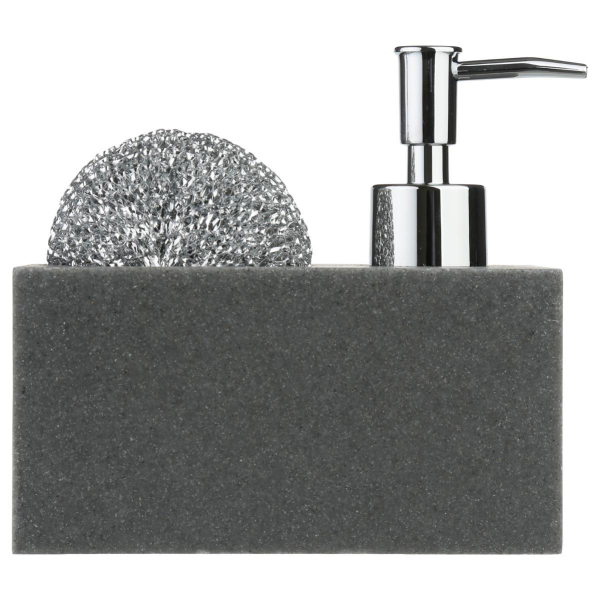 Δοχείο Υγρού Πιάτων + Θήκη Για Σφουγγάρι F-V Sponge Holder Gris 120052