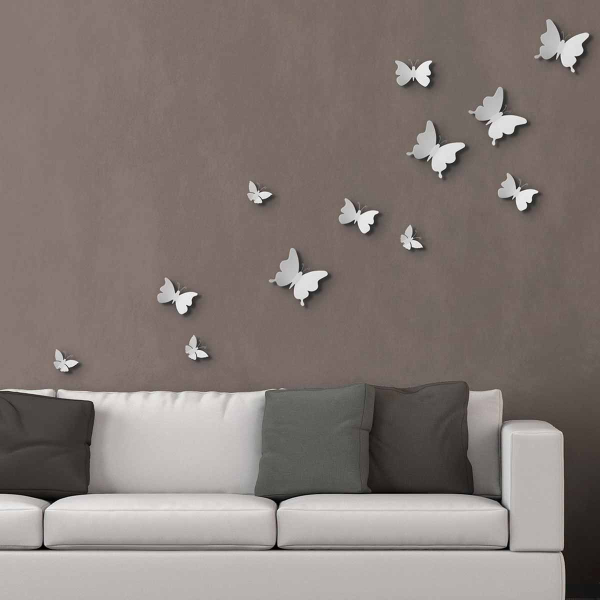 Αυτοκόλλητα Τοίχου Ango White Butterflies 3D 24001