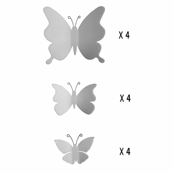 Αυτοκόλλητα Τοίχου Ango White Butterflies 3D 24001