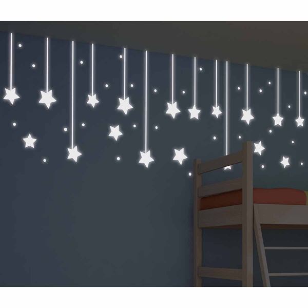 Παιδικά Φωσφοριζέ Αυτοκόλλητα Τοίχου Ango Hanging Stars 79227