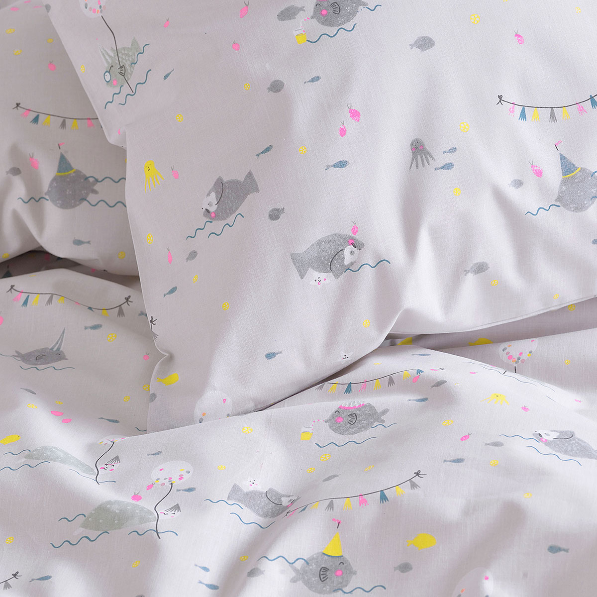 Παπλωματοθήκη Μονή (Σετ 160X250) Rythmos Kids Fouska Grey Home Παιδικά Λευκά Είδη Παπλωματοθήκες Παιδικές Spitishop