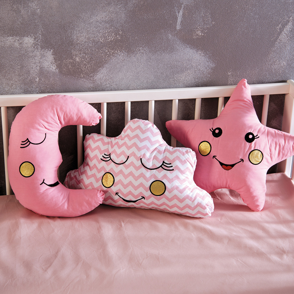 Διακοσμητικά Μαξιλάρια (Σετ 3τμχ) Sb Home Baby Deco Pillows Pink