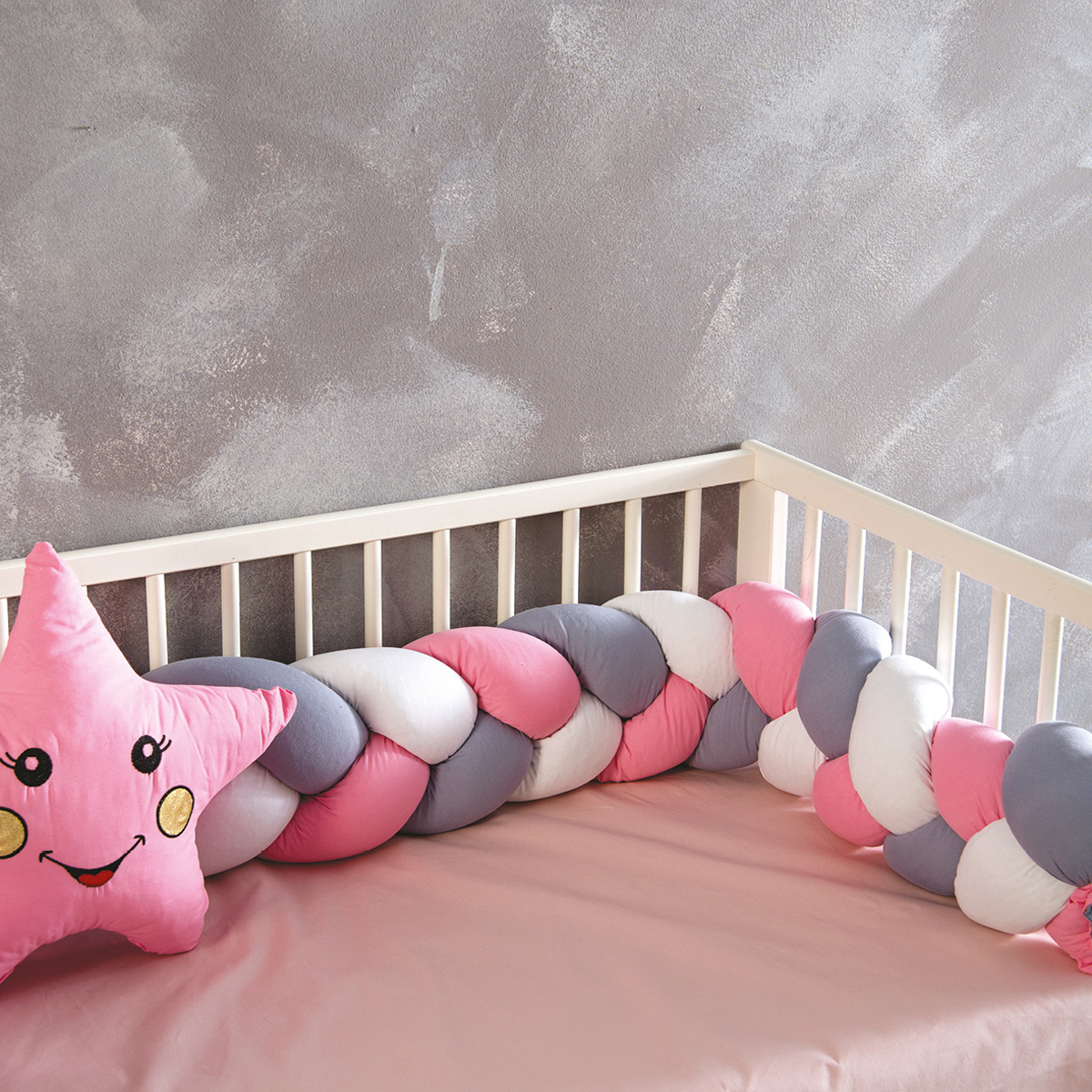 Πάντα Κούνιας – Πλεξούδα Sb Home Baby Protector Tress Pink 188962