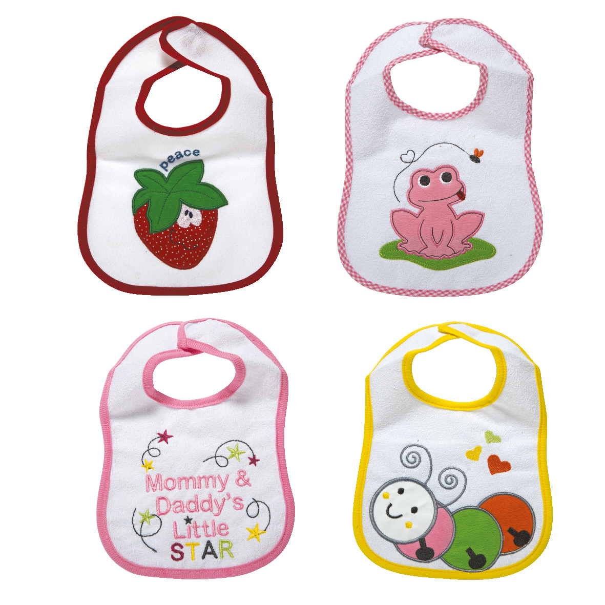 Σαλιάρες (Σετ 4τμχ) Sb Home Baby Senses No.2 Pink