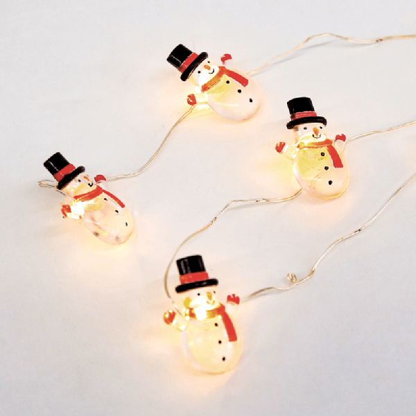 Χριστουγεννιάτικη Διακοσμητική Γιρλάντα Μπαταρίας Με 15 Led Φωτάκια Aca Snowman X07151102