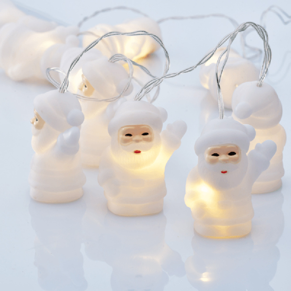 Χριστουγεννιάτικη Διακοσμητική Γιρλάντα Μπαταρίας Με 10 Led Φωτάκια Aca White Santa X04101105