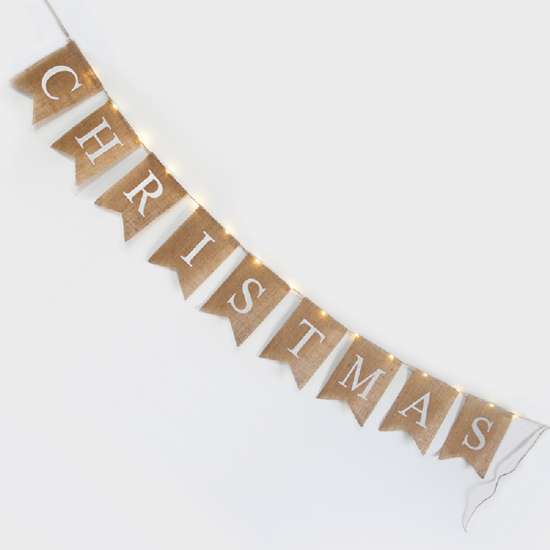 Χριστουγεννιάτικη Διακοσμητική Γιρλάντα Μπαταρίας Με 15 Led Φωτάκια Aca Christmas Flag X05151117