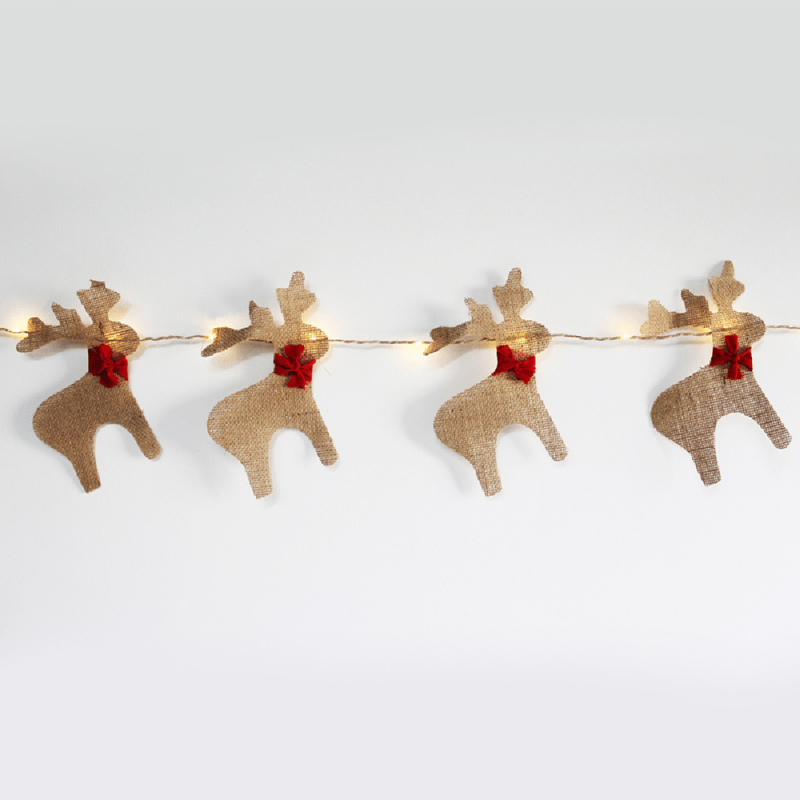Χριστουγεννιάτικη Διακοσμητική Γιρλάντα Μπαταρίας Με 20 Led Φωτάκια Aca Reindeer Banner X05201116