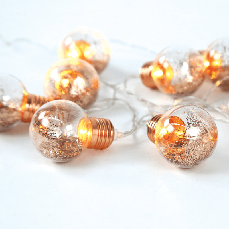 Διακοσμητική Γιρλάντα Μπαταρίας Με 10 Led Φωτάκια Aca Bulb Copper X07101136