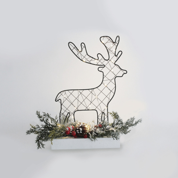 Χριστουγεννιάτικο Διακοσμητικό Με Led Aca Reindeer Metal Black X09301102